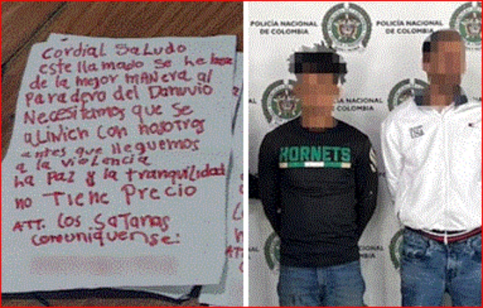 Bogotá- Siacha- Policía- Bogotá- Gaula- Los Satanas- extorsión-