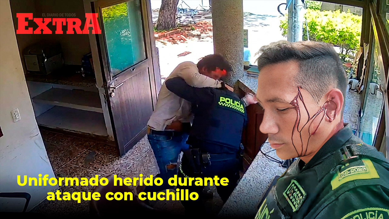 Uniformado herido durante ataque con cuchillo en el CAI Galán de Puente Aranda.